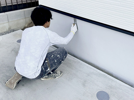 BASE EX工法による基礎巾木左官工事事例の写真